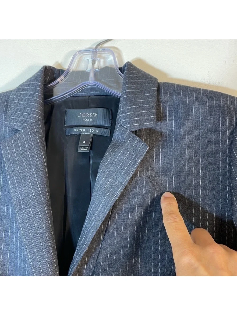 NEW! J. Crew 1035 Super 120’S Two Button Pinstripe Wool Blazer. 0.